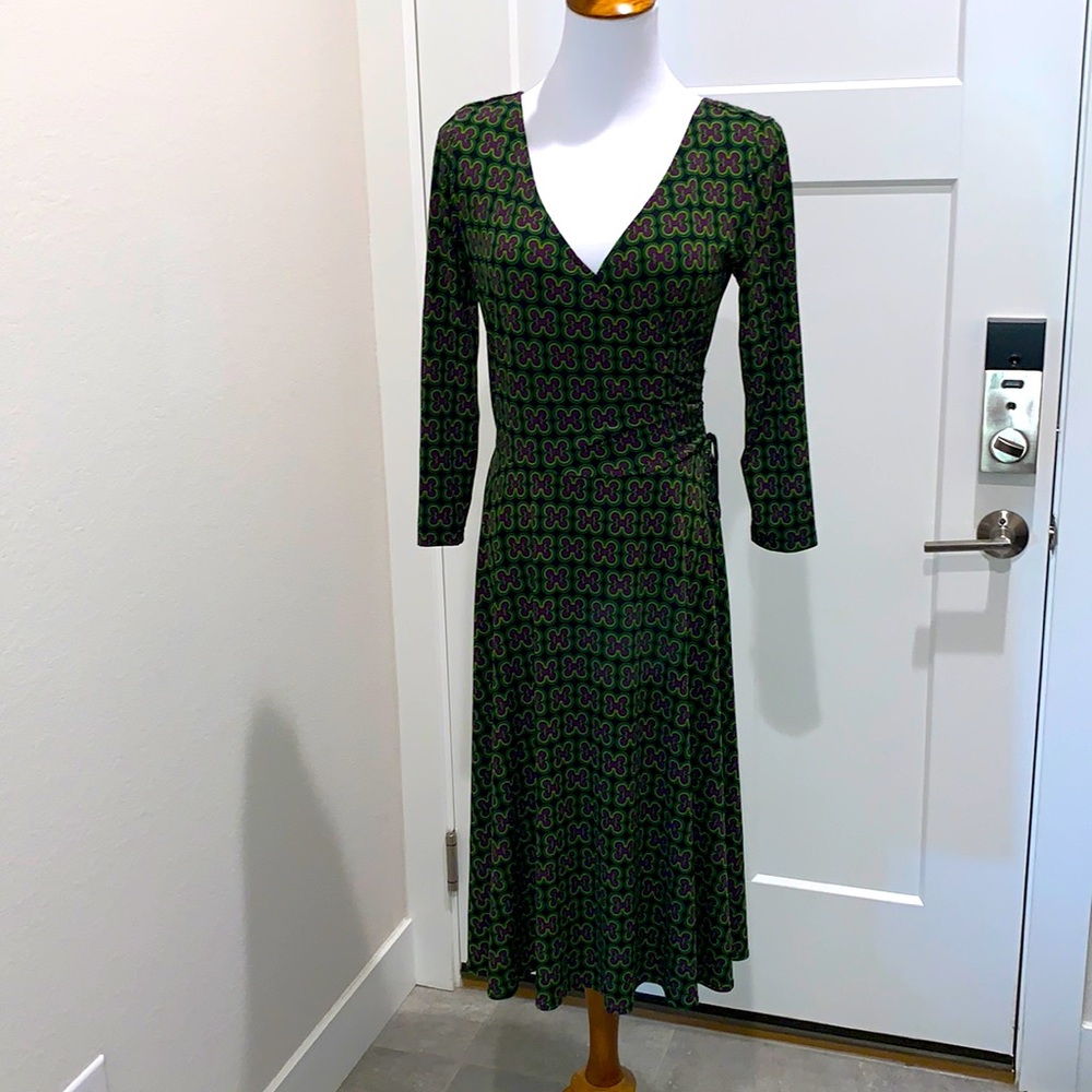 London Times Faux Wrap Dress